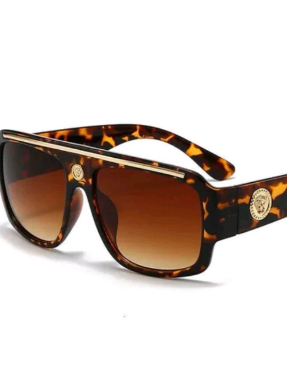 Tortoiseshell Brown Gradient Lens Men's Sunglasses